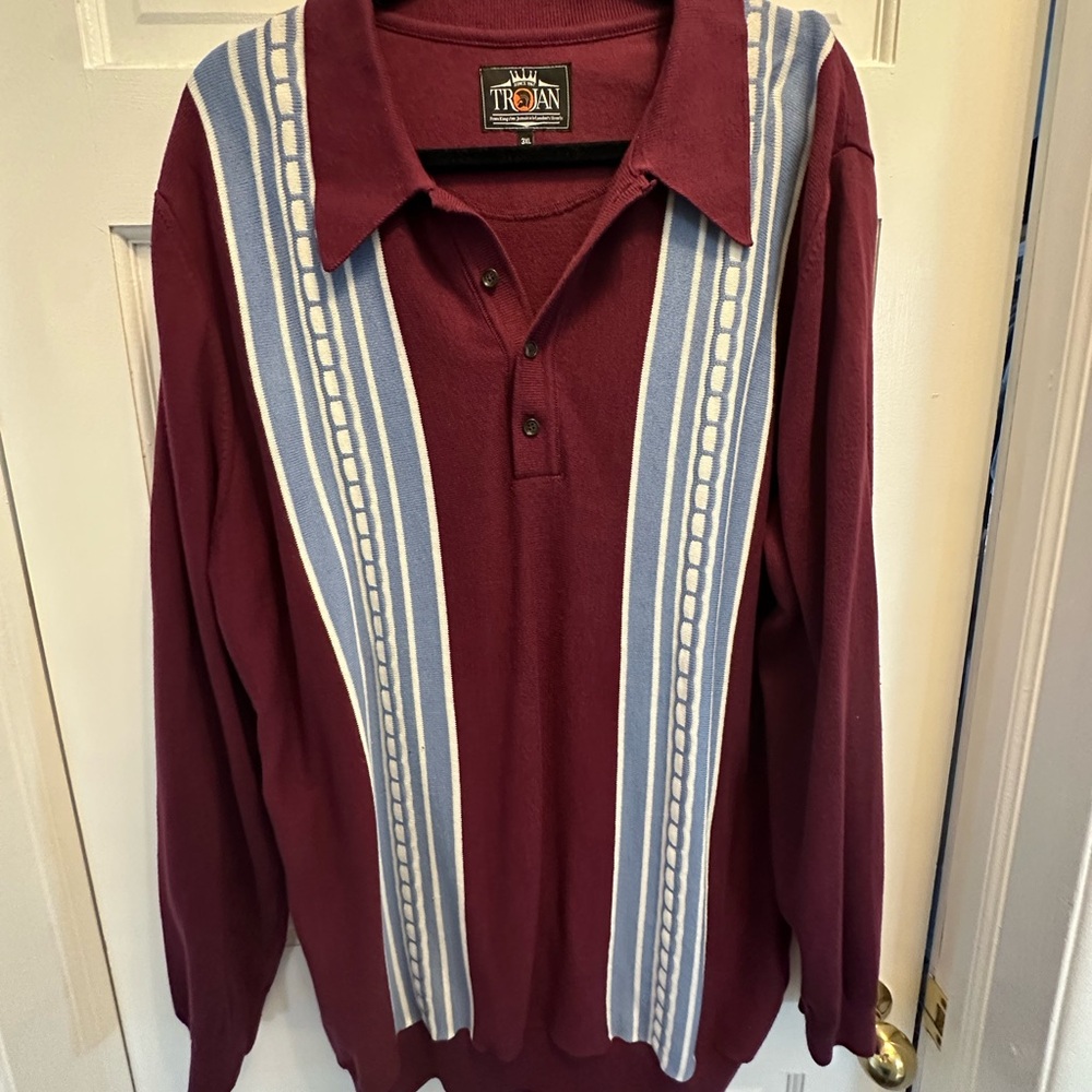 Trojan Burgundy Knit Polo